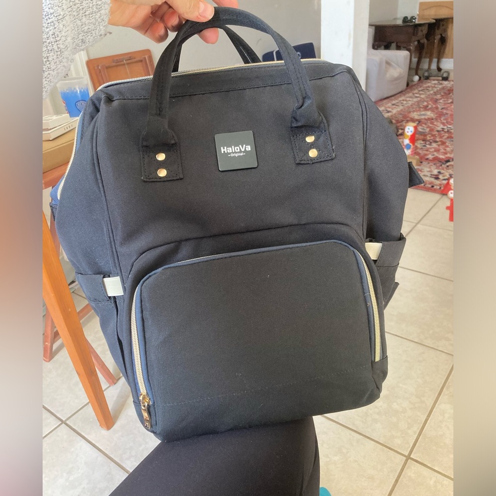 HaloVa Black Diaper Bag/ Backpack